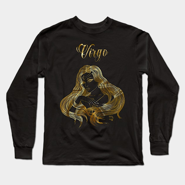 Virgo Long Sleeve T-Shirt by Black Tee Fashion